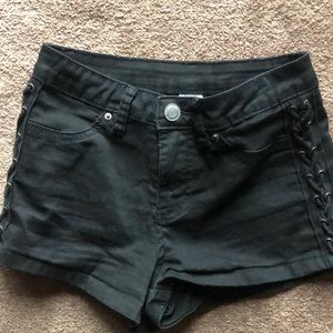 Black jean shorts
